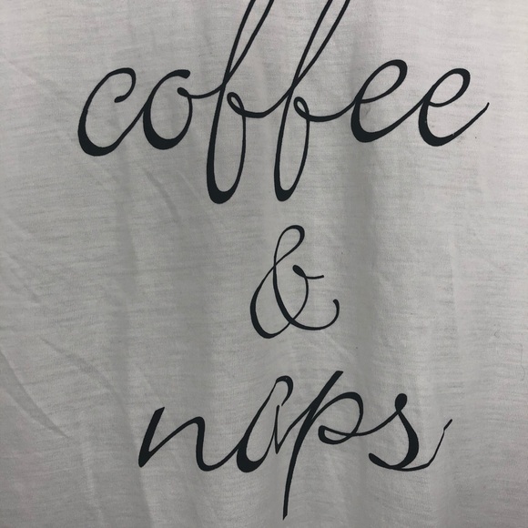 Coffee and Naps Graphic Sleep-shirt  White Black - Picture 3 of 4